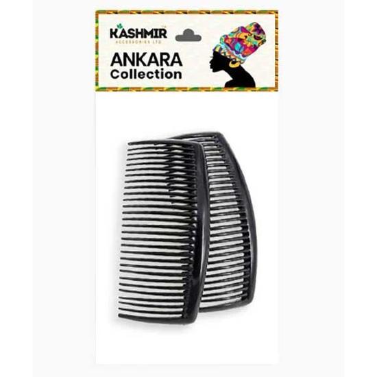 Kashmir Ankara Collection Slide Combs 2581 Small / Black
