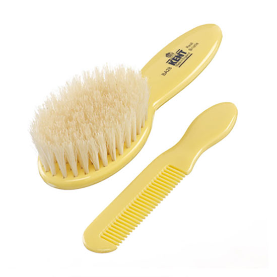 Kent Baby Supersoft White Bristle Brush & Comb Set BA28