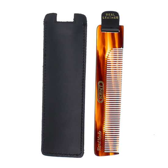 Kent Hair Comb With Black Leather Case & Tab NU22