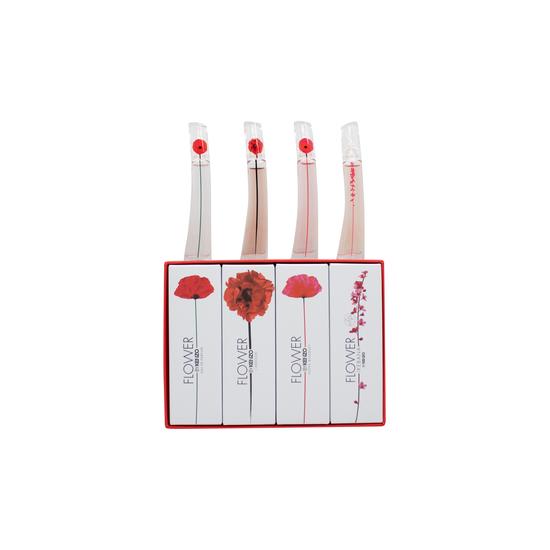 Kenzo Miniatures Gift Set 4ml Flower Eau De Parfum + 4ml Flower Poppy Bouquet Eau De Parfum + 4ml Flower L'Absolue Eau De Parfum + 4ml Flower Ikebana Eau De Parfum