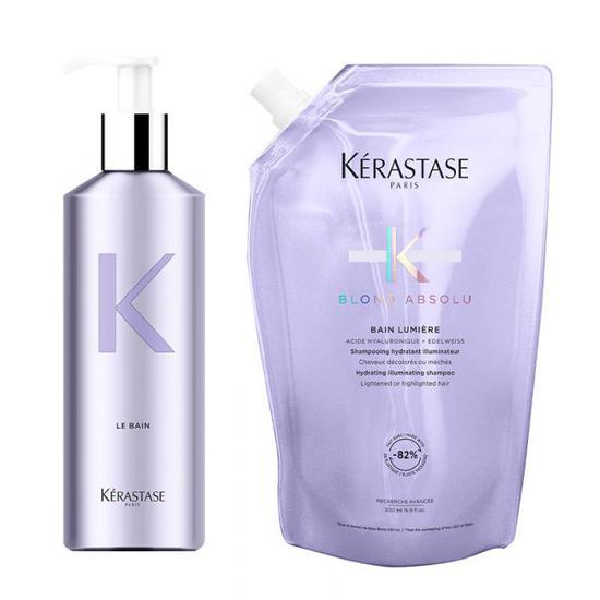 Kérastase Blond Absolu Bain Lumiere Refill Pouch & Refillable Bottle 500ml Pouch + Bottle