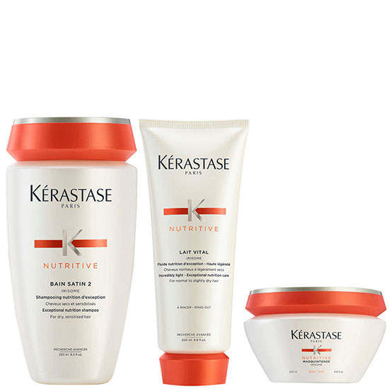 Kérastase Nutritive Bain Satin 2 250ml Nutritive Lait Vital & Masquintense Cheveux Epais For Thick Hair