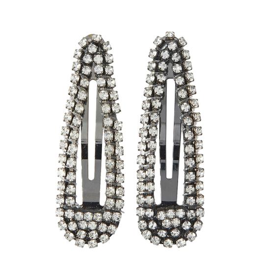 Kitsch Rhinestone Snap Clips Hematite