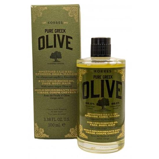 Korres 3 In 1 Nourishing Oil Face,body,hair Pure Greek Olives All Skin Types 100ml