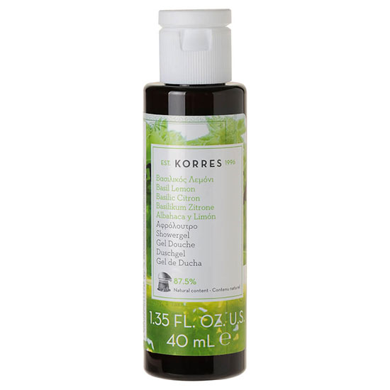 Korres Natural Basil Lemon Shower Gel Travel Size 40ml