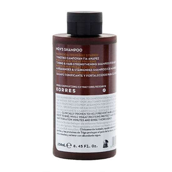 Korres Natural Men's Magnesium & Wheat Protein Toning & Hair Strengthening Shampoo 250ml