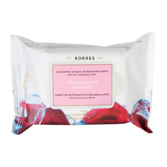 Korres Natural Pomegranate Pore Minimising Cleansing Wipes 25 Wipes