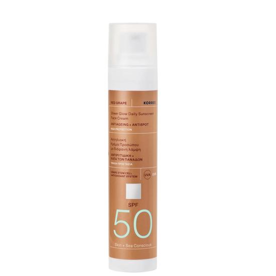 Korres Red Grape Sheer Glow Face Sunscreen SPF 50