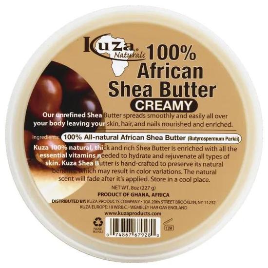 Kuza 100% African Shea Butter White Creamy 8oz