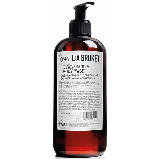 L:A BRUKET No. 094 Hand & Body Wash Sage/Rosemary/Lavender 450ml