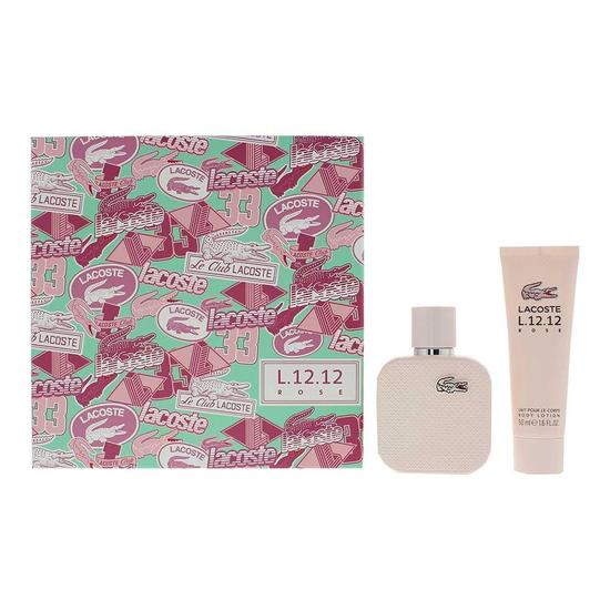 Lacoste Eau De Lacoste L.12.12 Rose Eau De Parfum + Body Lotion Gift Set