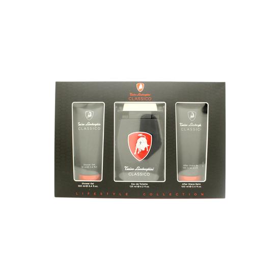 Lamborghini Classico Gift Set 125ml Eau De Toilette + 100ml Aftershave Balm + 100ml Shower Gel