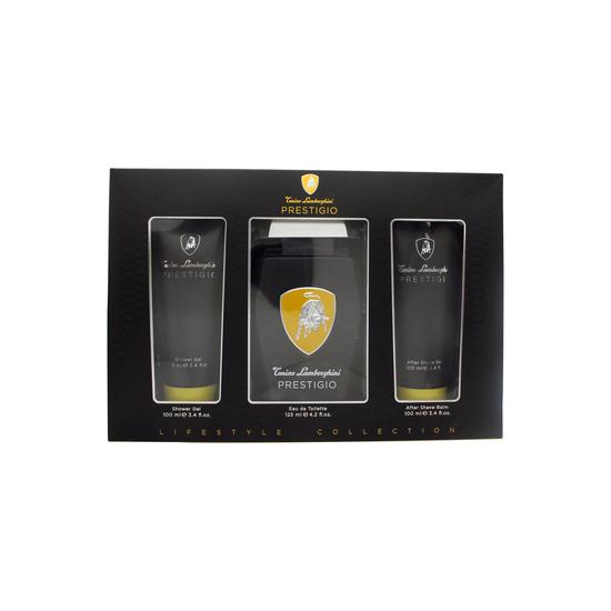 Lamborghini Prestigio Gift Set 125ml Eau De Toilette Spray + 100ml Shower Gel + 100ml Aftershave Balm