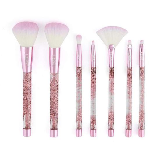 LaRoc 7 Piece Pink Glitter Brush Set
