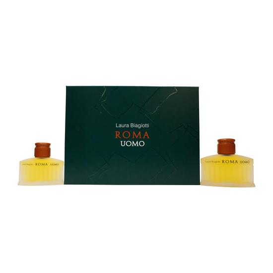 Laura Biagiotti Roma Uomo Gift Set 125ml Eau De Toilette + 75ml Aftershave Lotion