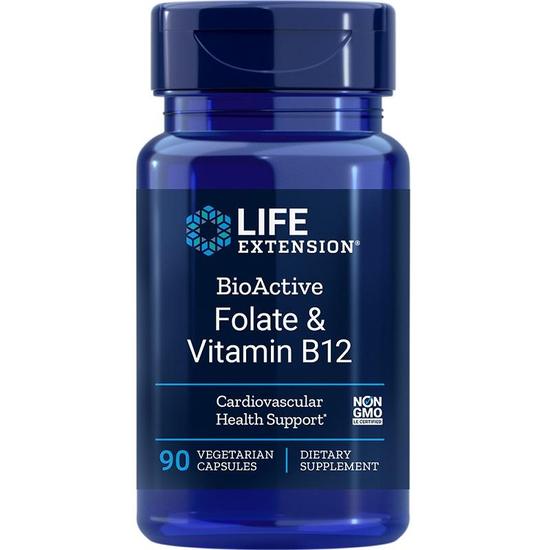 Life Extension BioActive Folate & Vitamin B12 Vegicaps 90 Vegicaps