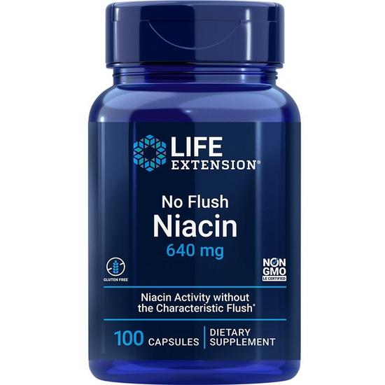 Life Extension No Flush Niacin 640mg Capsules 100 Capsules