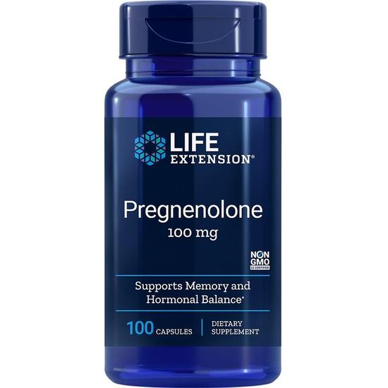 Life Extension Pregnenolone 100mg Capsules 100 Capsules