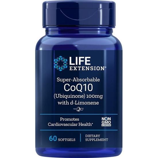 Life Extension Super-Absorbable CoQ10 Ubiquinone With d-Limonene 100mg Softgels 60 Softgels