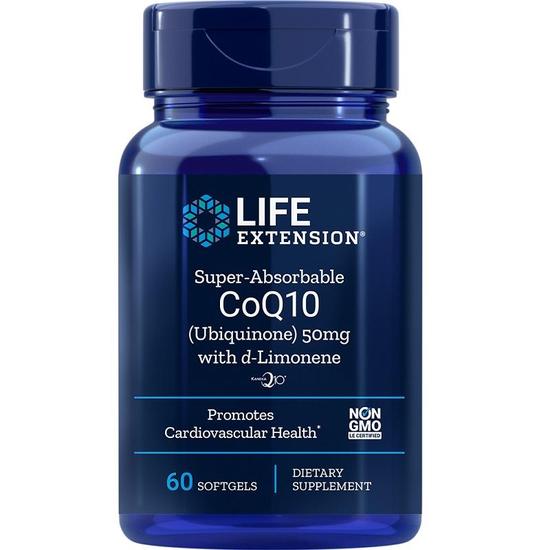 Life Extension Super Absorbable CoQ10 With d-Limonene 50mg Softgels 60 Softgels