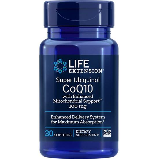 Life Extension Super Ubiquinol CoQ10 With Enhanced Mitochondrial Support 100mg Softgels 30 Softgels