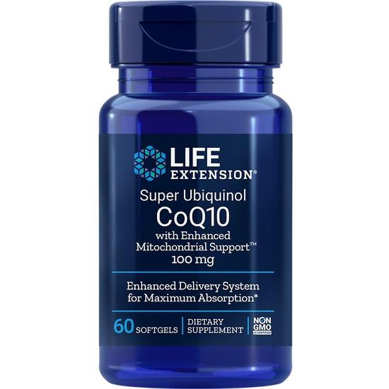 Life Extension Super Ubiquinol CoQ10 With Enhanced Mitochondrial Support 100mg Softgels 60 Softgels