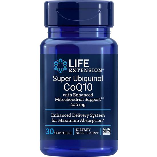 Life Extension Super Ubiquinol CoQ10 With Enhanced Mitochondrial Support 200mg Softgels 30 Softgels