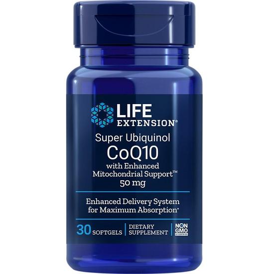 Life Extension Super Ubiquinol CoQ10 With Enhanced Mitochondrial Support 50mg Softgels 30 Softgels