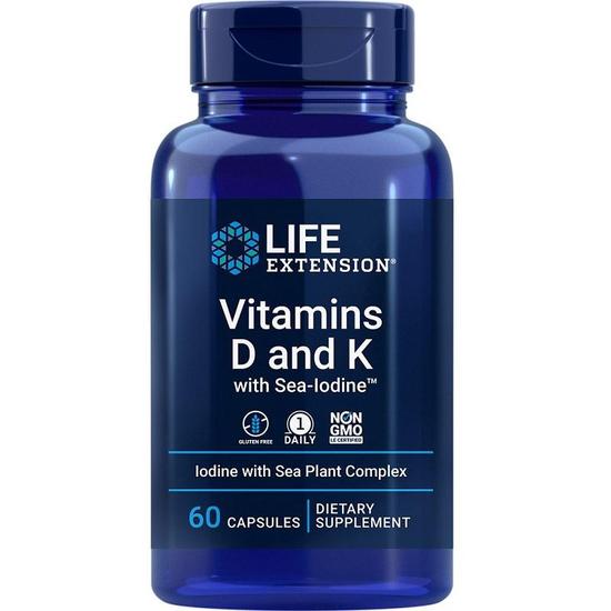 Life Extension Vitamins D & K With Sea-Iodine Capsules 60 Capsules
