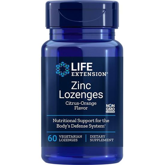 Life Extension Zinc Lozenges Natural Citrus-Orange Lozenges 60