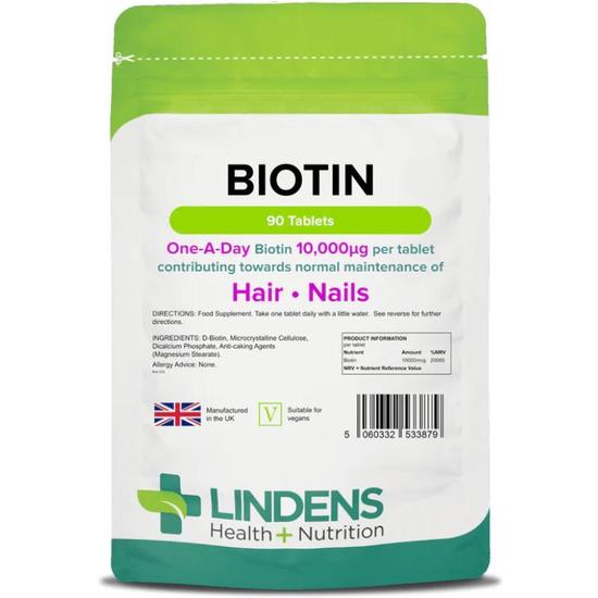 Lindens Biotin 10mg Tablets 90 Tablets