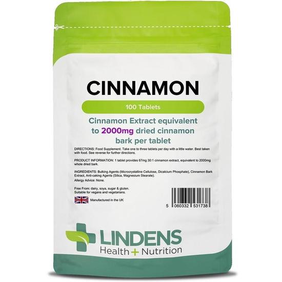 Lindens Cinnamon 2000mg Tablets 100 Tablets