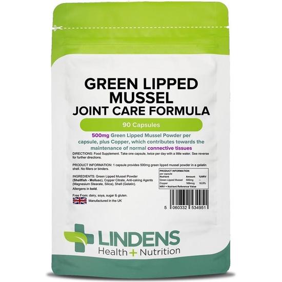 Lindens Green Lipped Mussel 500mg Capsules 90 Capsules