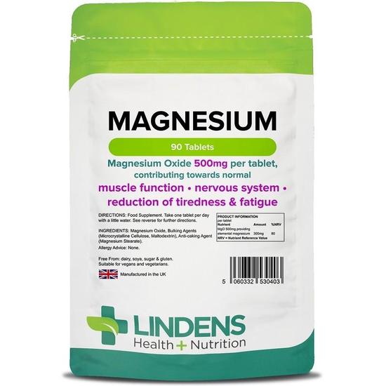 Lindens Magnesium MgO 500mg Tablets 90 Tablets