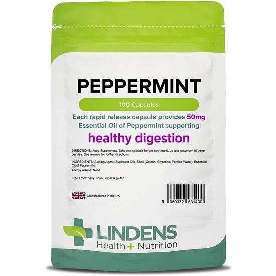 Lindens Peppermint Oil 50mg Capsules 100 Capsules