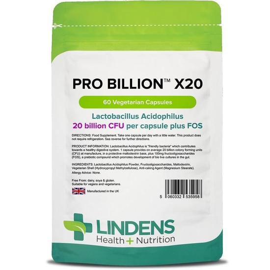 Lindens Pro Billion x20 20bn CFU VegCaps 60 Capsules