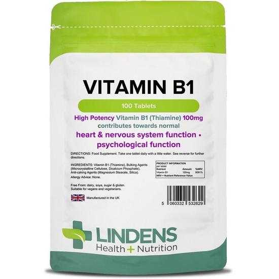 Lindens Vitamin B1 100mg Tablets 100 Tablets