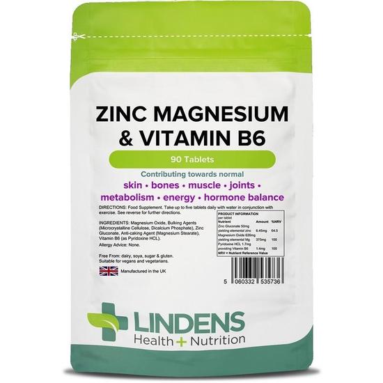 Lindens Zinc Magnesium & Vitamin B6 Tablets 90 Tablets