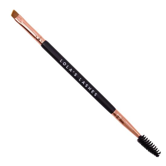 Lola's Lashes Dual Ended Angled Brow & Lash Brush Black/Rose Gold