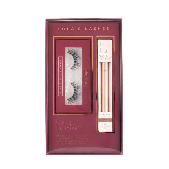 Lola's Lashes Liberty Flick & Stick Kit Red Carpet With Black Liner