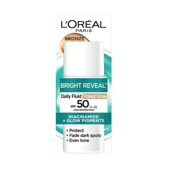 L'Oreal Paris Bright Reveal Daily Fluid Tinted Glow SPF 50 Bronze 50ml
