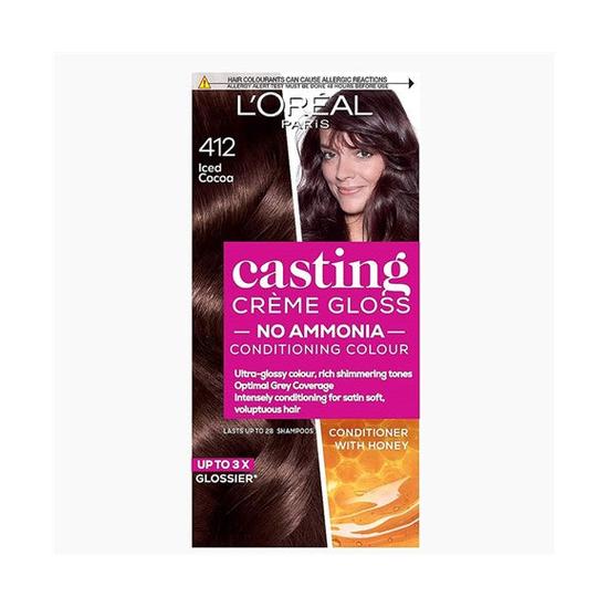 L'oreal Paris Casting Creme Gloss Semi Permanent Hair Dye 412 Iced Cocoa