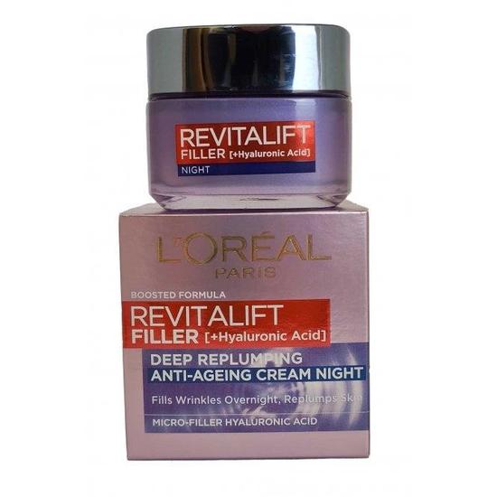 L'Oreal Paris Revitalift Filler Night Cream Anti Ageing Deep Replumping