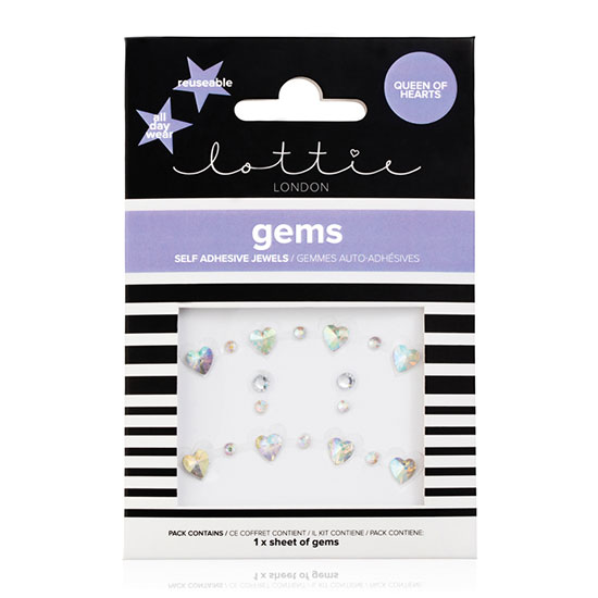Lottie London Gems Self Adhesive Jewels - Queen Of Hearts 1 x Sheet