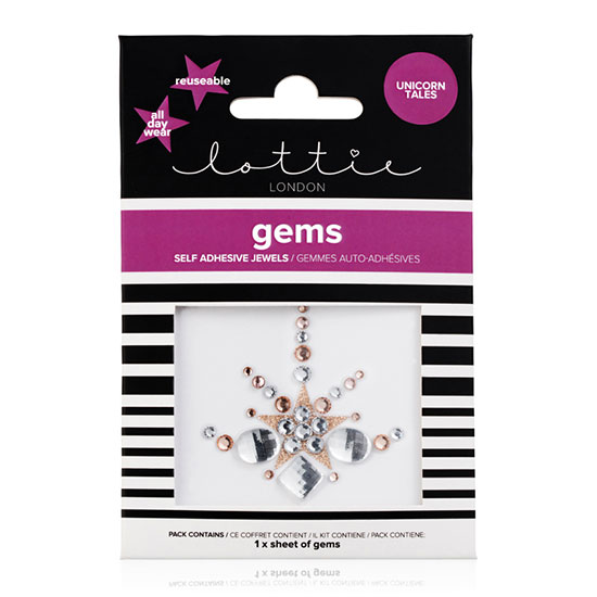 Lottie London Gems Self Adhesive Jewels - Unicorn Tales 1 x Sheet