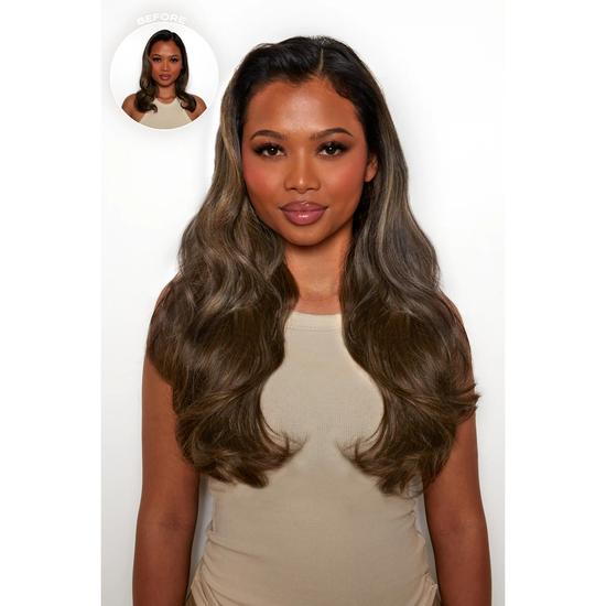 LullaBellz 18" 1 Piece Hidden Halo Blow Dry Hair Extensions Bleach Blonde