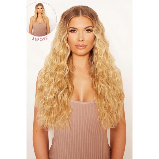 LullaBellz Super Thick 22" Crimped Wavy Clip In Hair Extensions 5 Piece