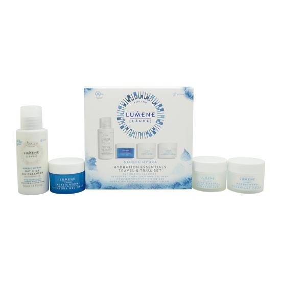 Lumene Nordic Hydra Gift Set 50ml Oat Milk Oil Cleanser + 15ml Gel Mask + 15ml Moisturiser + 15ml Overnight Cream