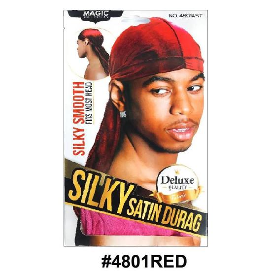 Magic Collection Accessories Magic Collection men's Silky Satin Durag 4801red