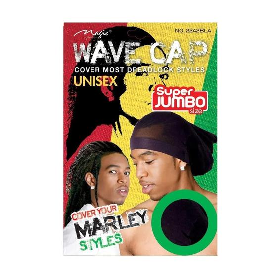 Magic Collection Accessories Magic Collection Wave Cap Marley Style Black Super Jumbo 2242bla